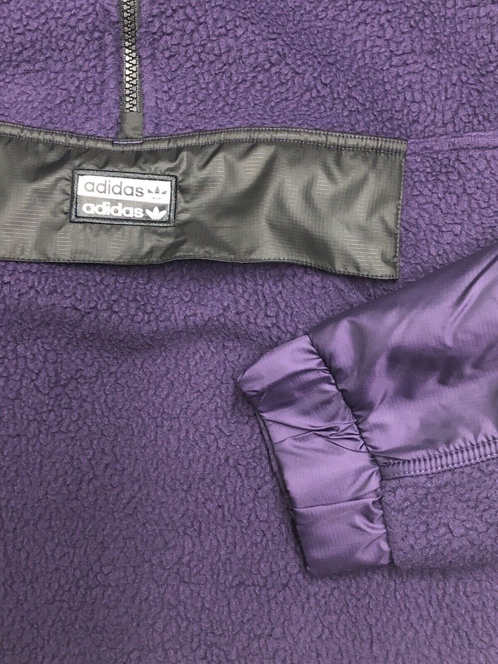 Adidas Sherpa Pullover Jacket Size M Purple Track Coat ED7185 RYV LIT